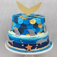 Mermaid and Shark Cake